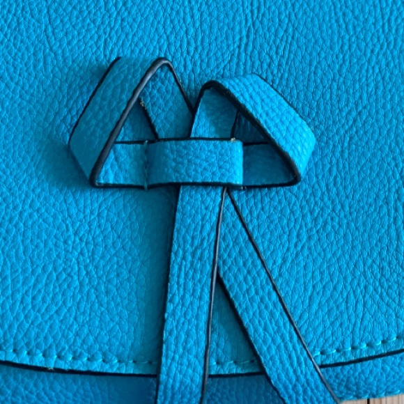Blue Scuba Bow Crossbody Bag Purse - Picture 6 of 10